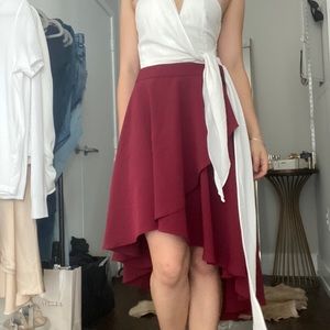 Red High low skirt